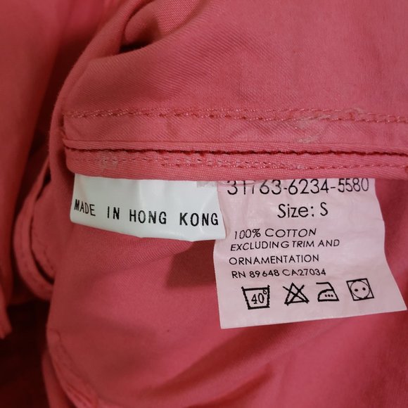 New BLUE WILLI'S Small Pink, Ruffle, Raw Edge Hem, Button-Down Jacket NWT - Picture 8 of 14